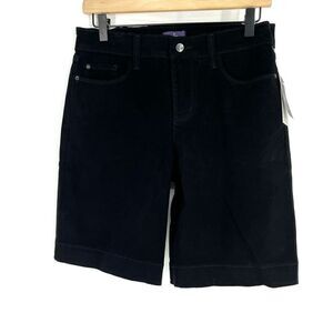 NYDJ Shorts Size 4 Womens Black Hadley Soft Stretch Twill Pockets Bermuda Chino